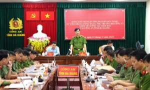Thứ trưởng Nguyễn Duy Ngọc kiểm tra công tác tại Công an tỉnh Hà Giang