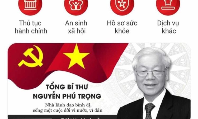 Người dân có thể gửi lời chia buồn, tri ân Tổng Bí thư Nguyễn Phú Trọng trên Sổ tang điện tử VNeID