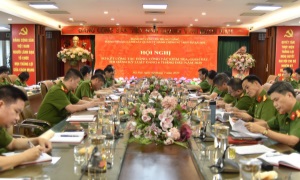 Hội nghị sơ kết công tác Đảng, công tác kiểm tra, giám sát, thi hành kỷ luật Đảng 6 tháng đầu năm 2025 của Cục Cảnh sát Quản lý hành chính về trật tự xã hội.