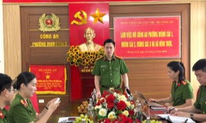 Tổ công tác Cục Cảnh sát QLHC về TTXH hướng dẫn nghiệp vụ và thực tế tại Công an tỉnh Quảng Ninh