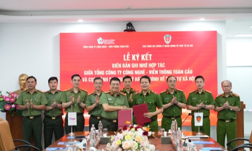 Cục Cảnh sát QLHC về TTXH ký kết Biên bản ghi nhớ hợp tác với Tổng công ty Công nghệ Viễn thông Toàn cầu